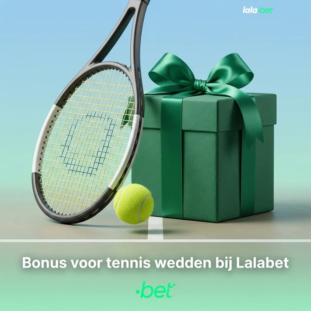 Promobanner in Dutch for Lalabet tennis wedden welkomstbonus met voorwaarden en inzetvereisten