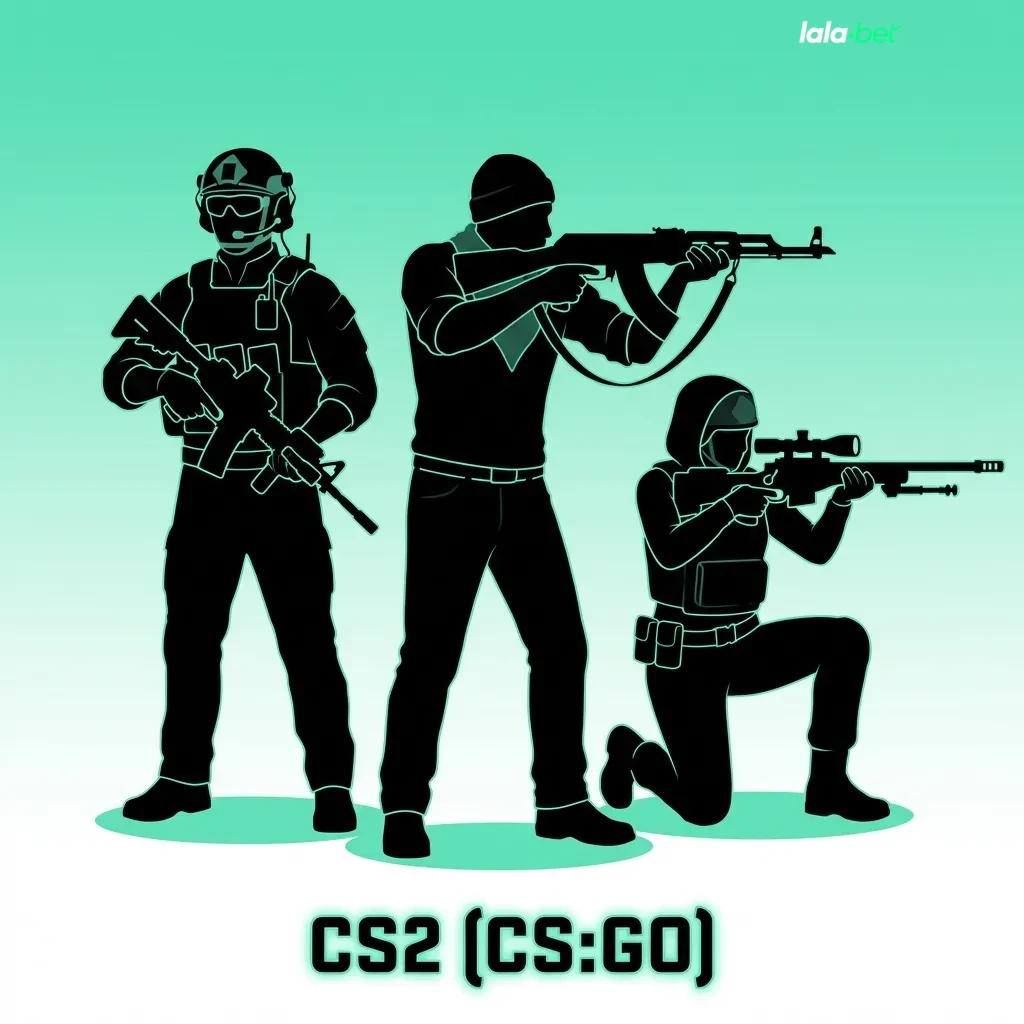 CS2 esports match with terrorists vs counter-terrorists, Lalabet betting markets and popular CS:GO tournament logos