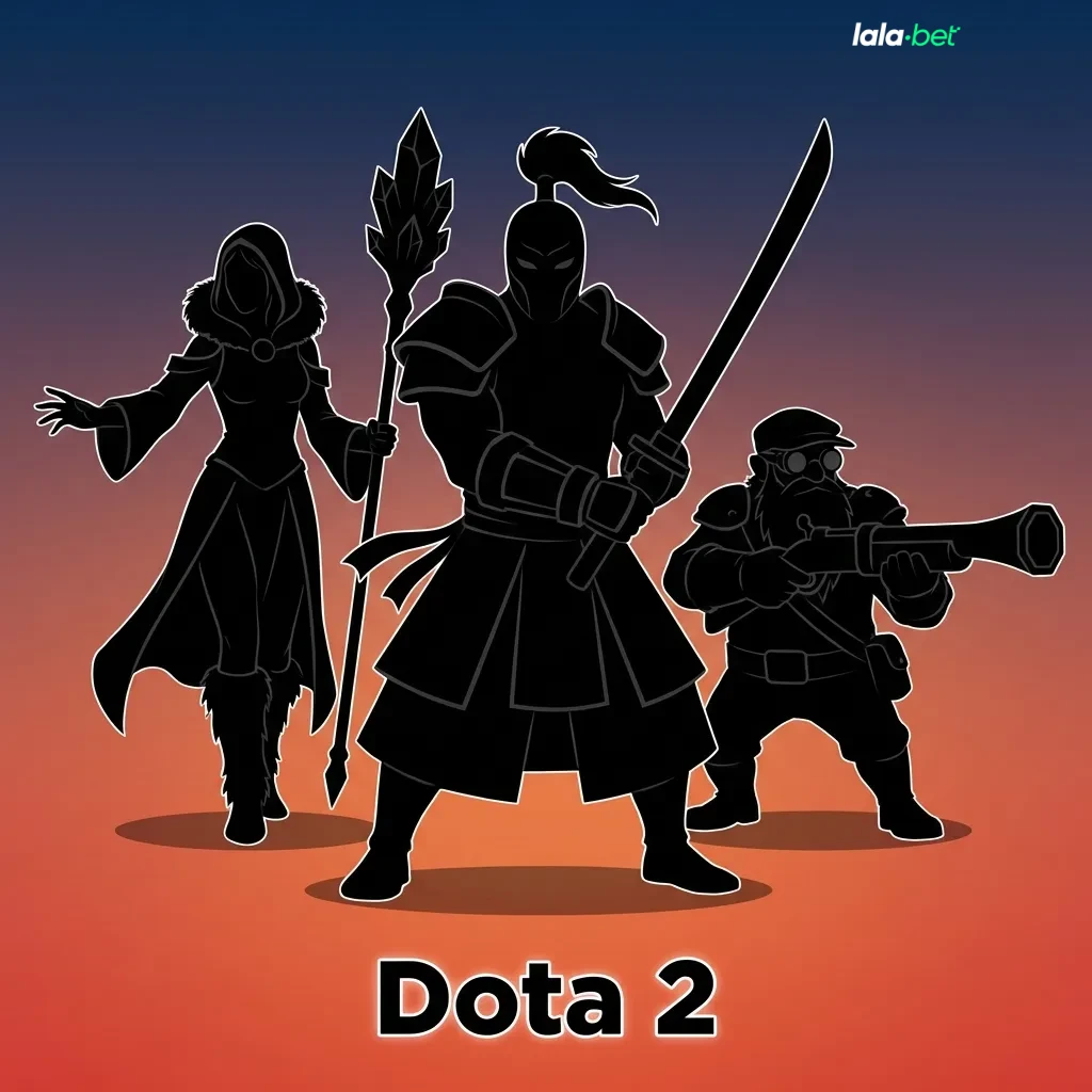 Dota 2 esports betting promo with heroes in battle and Lalabet odds for major tournaments like The International