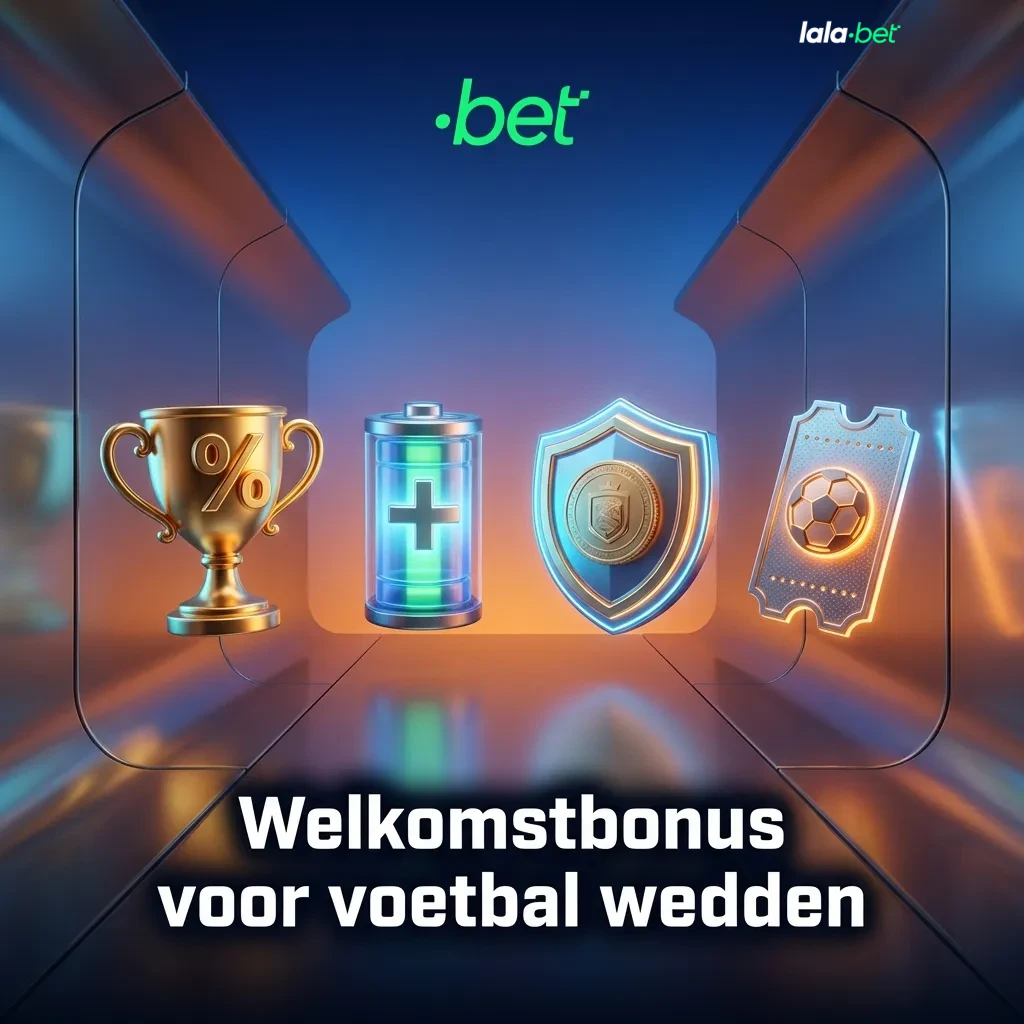 Banner met welkomstbonus voor voetbalwedden: €500 casinobonus, freebet tot €50, free spins en kleine lettertjes.