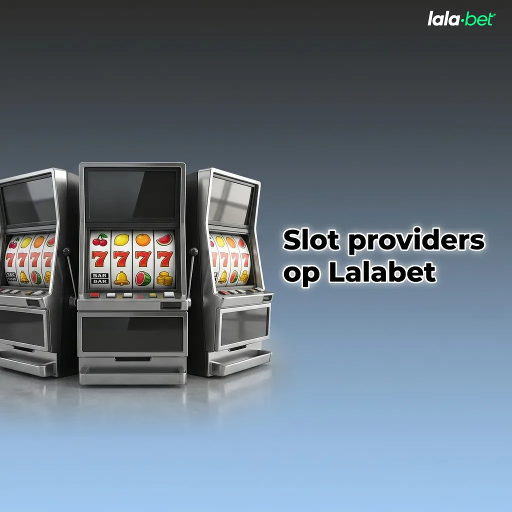 Overzichtsgrafiek van Lalabet slot providers met logo’s van Pragmatic Play, NetEnt, Play’n GO en andere studios