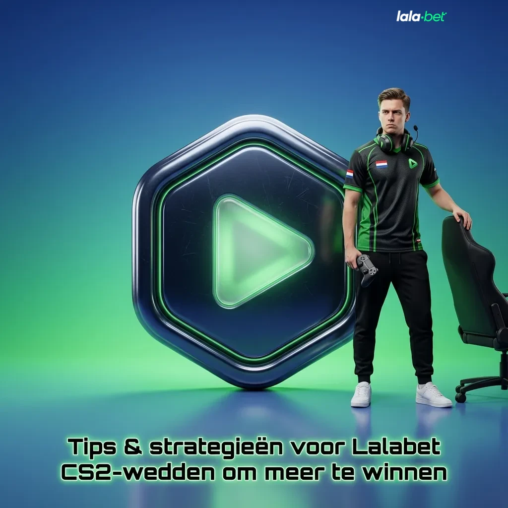 Infographic met tips voor strategisch CS2-wedden bij Lalabet, inclusief bankrollbeheer, map-analyse en odds vergelijken.