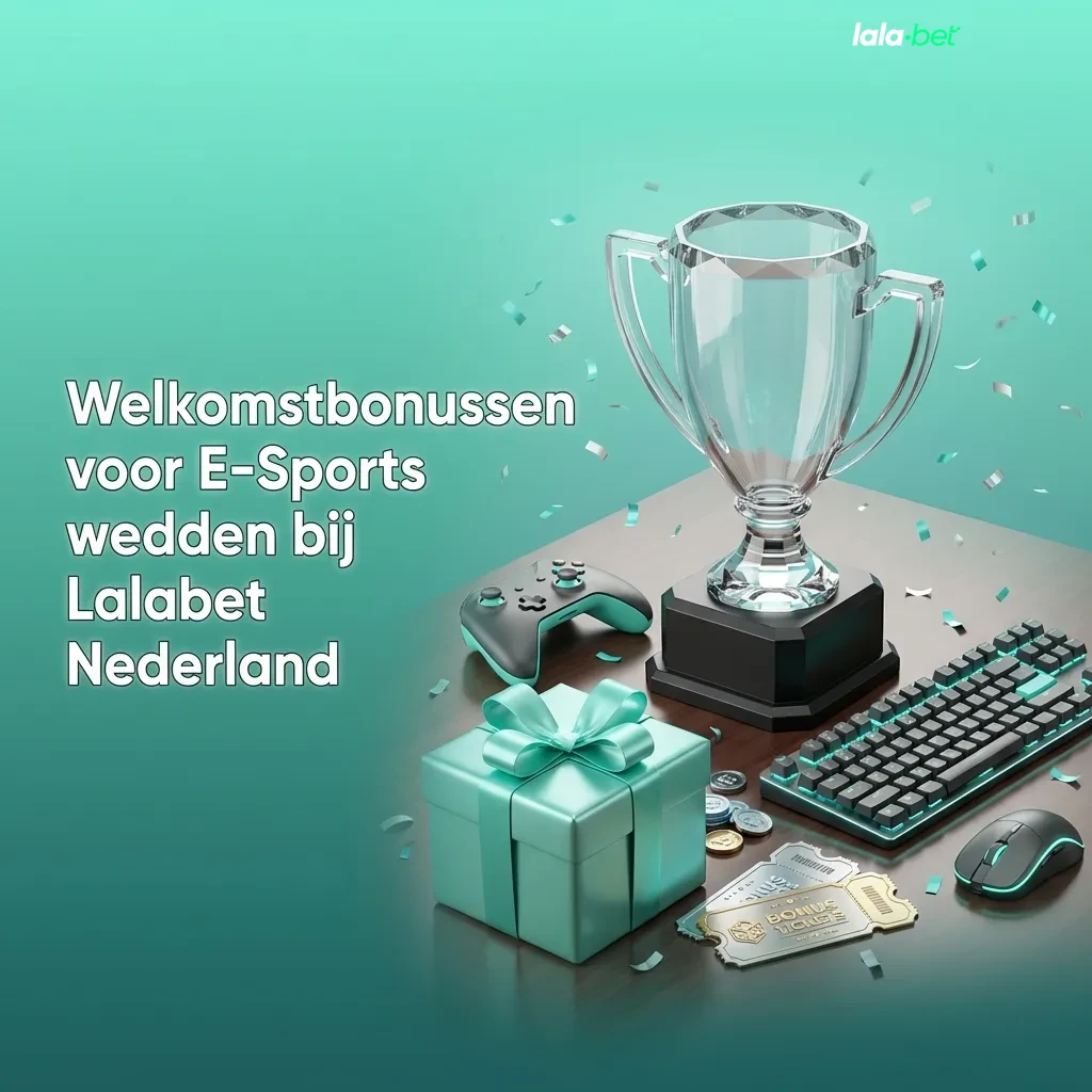 Banner in Dutch promoting Lalabet Nederland esports welkomstbonus with €500 casino bonus and €50 freebet offer