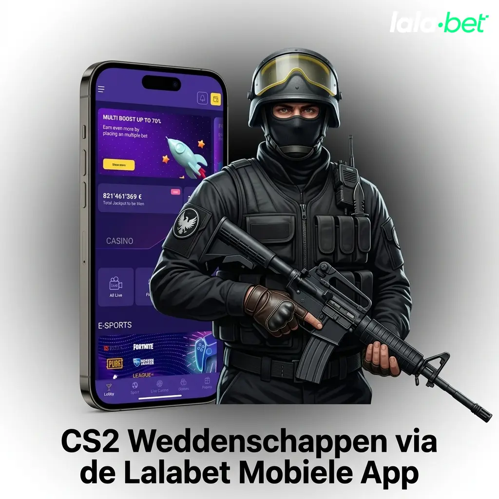 Lalabet mobiele app voor CS2 weddenschappen op Android en iOS met live odds en accountbeheer