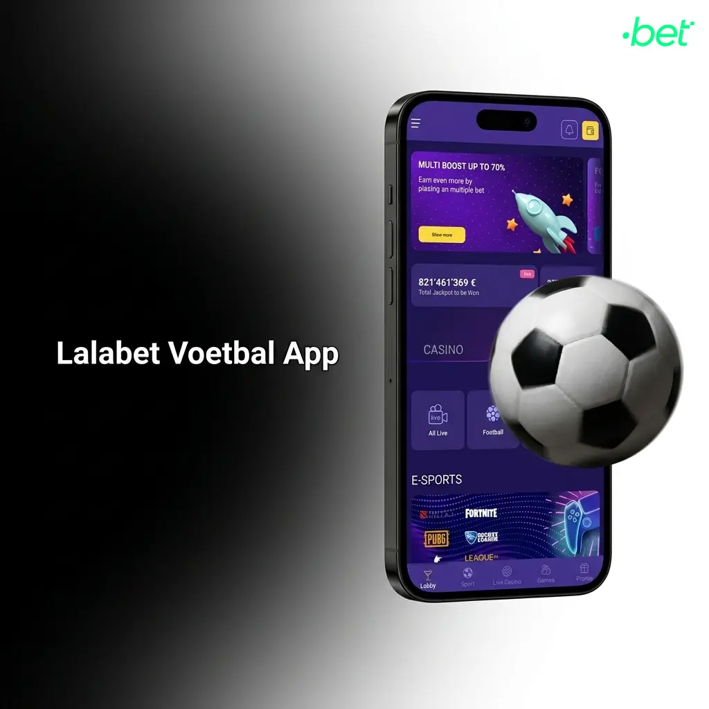 Lalabet voetbal app op smartphone met live weddenschappen voor Android en iOS