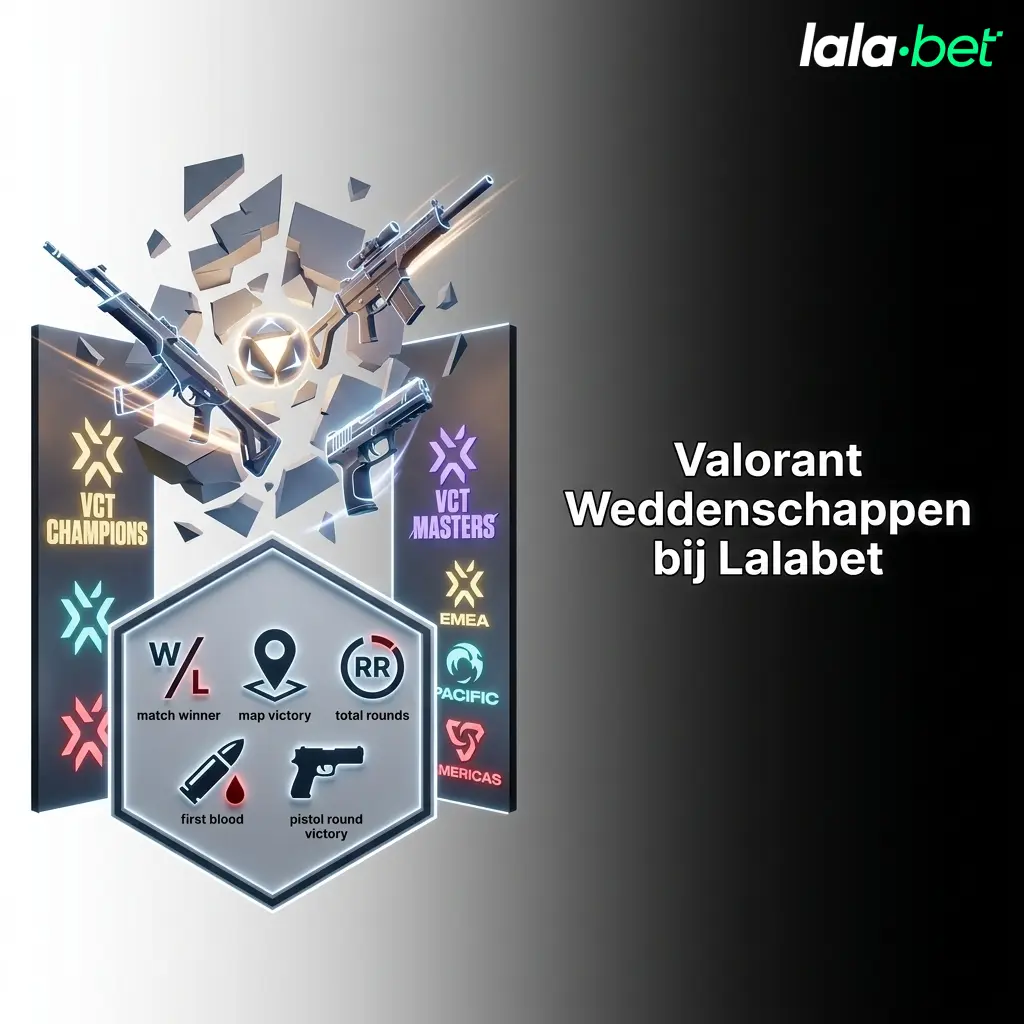 Valorant weddenschappen bij Lalabet met markten voor VCT-toernooien zoals Champions, Masters en EMEA